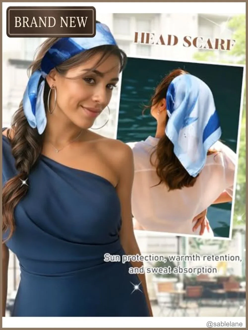 Satin Scarf for Women - 27 Inch Square Hair Scarf, Silky Head Wrap, Hair